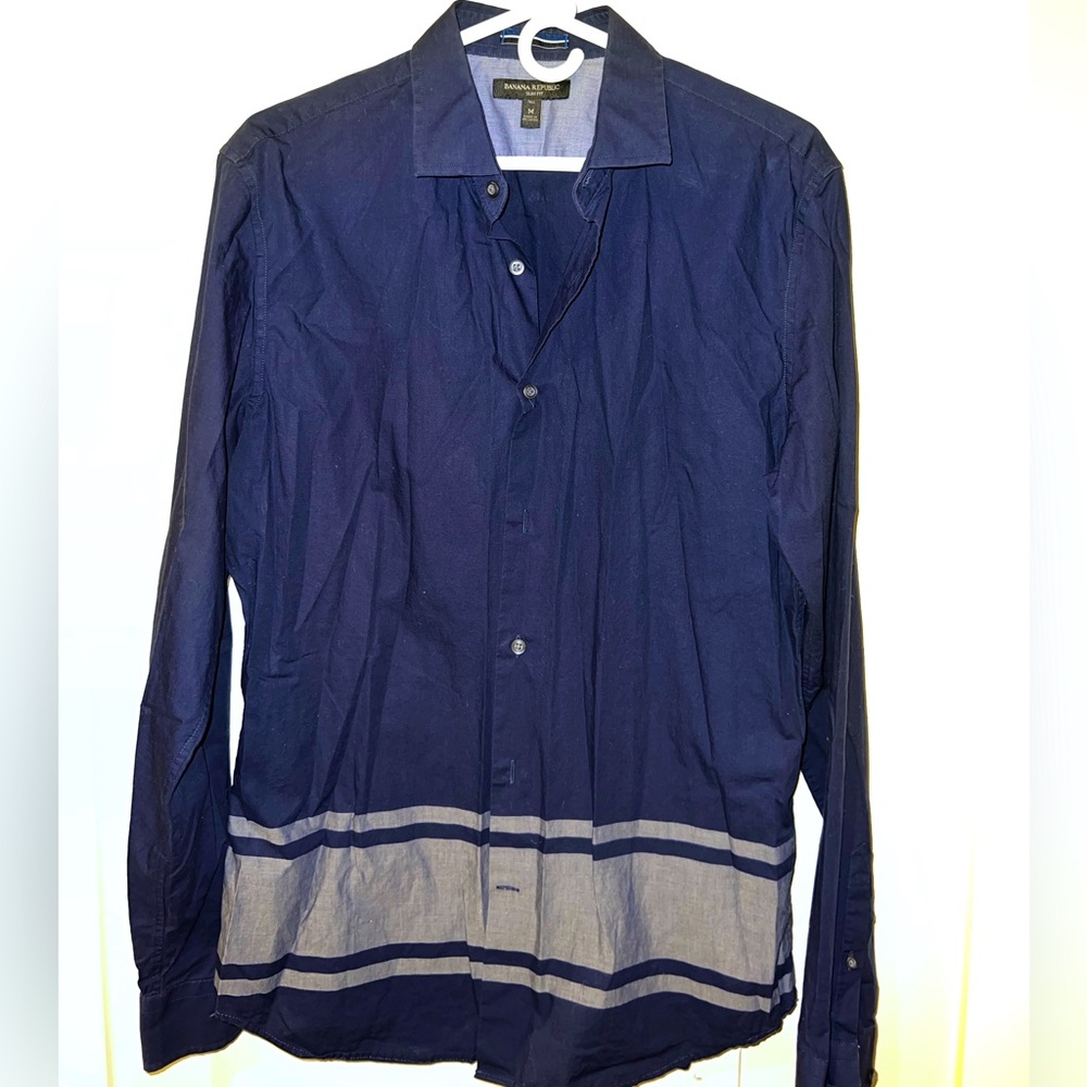 Banana Republic Mens Button Down Long Sleeve slim fit medium tall. RN# 54023